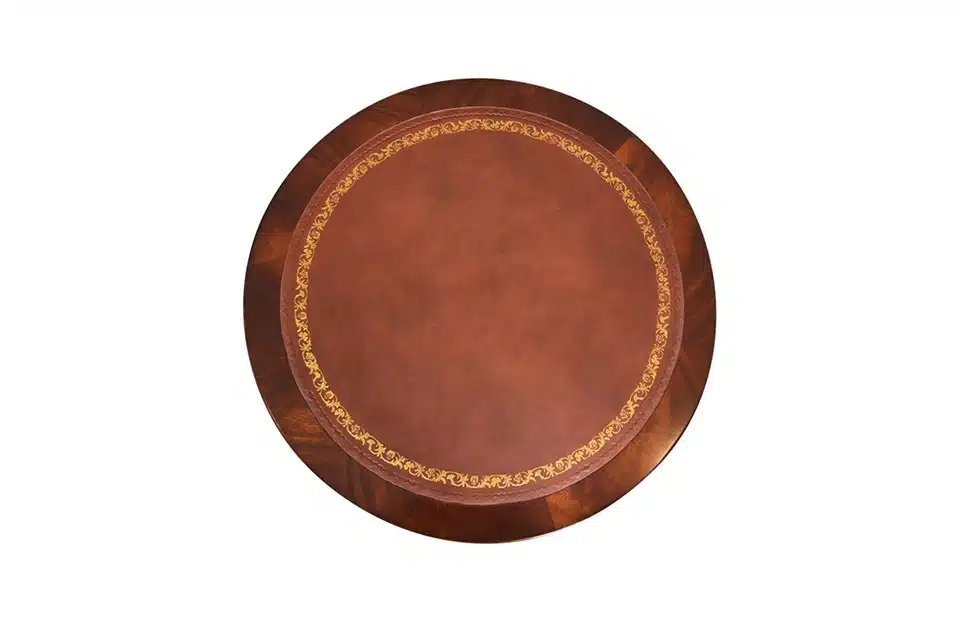 Drum Table Ron, Leather Top 34870L