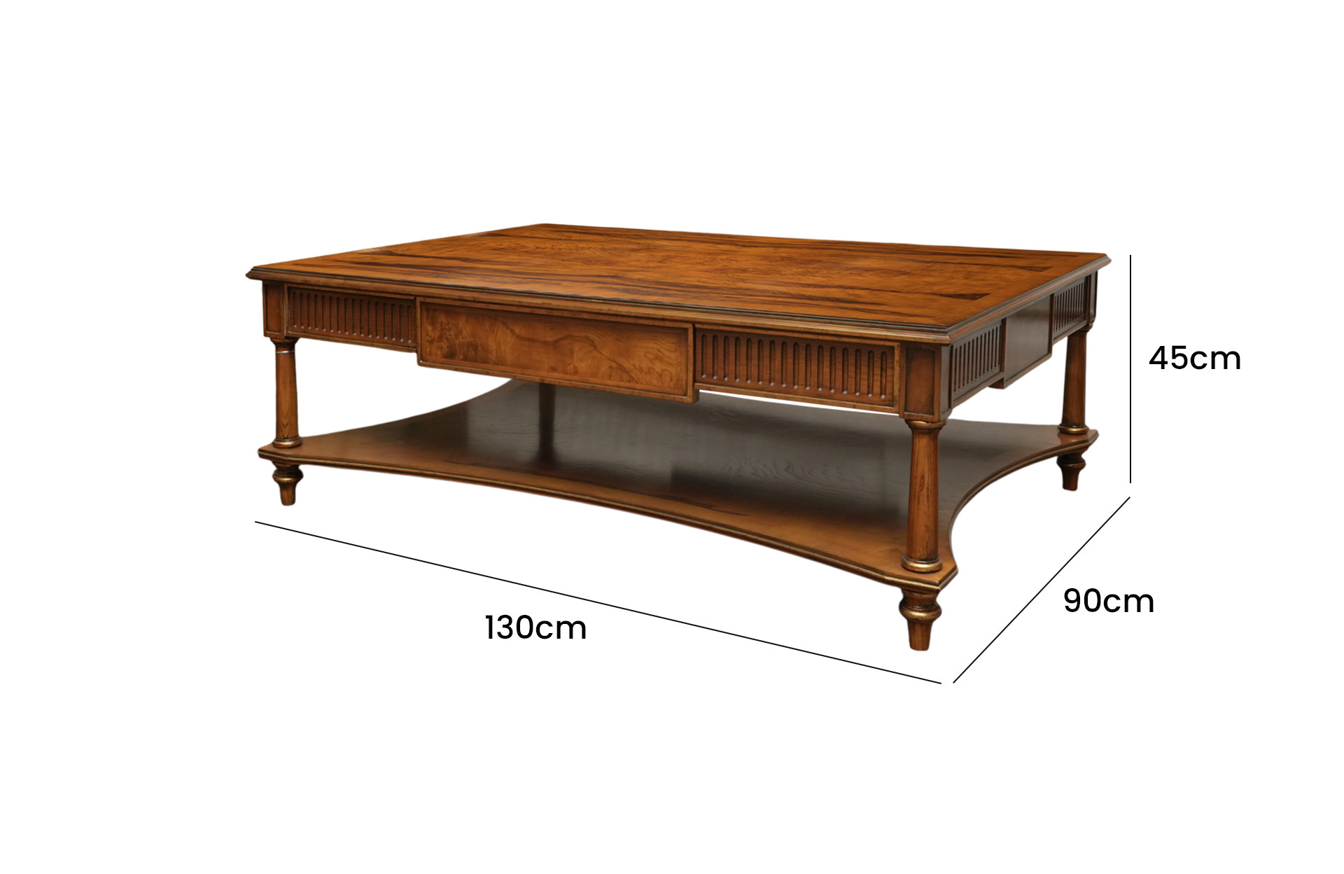 Home Decor Coffee Table Pinot 34856 Side View Size
