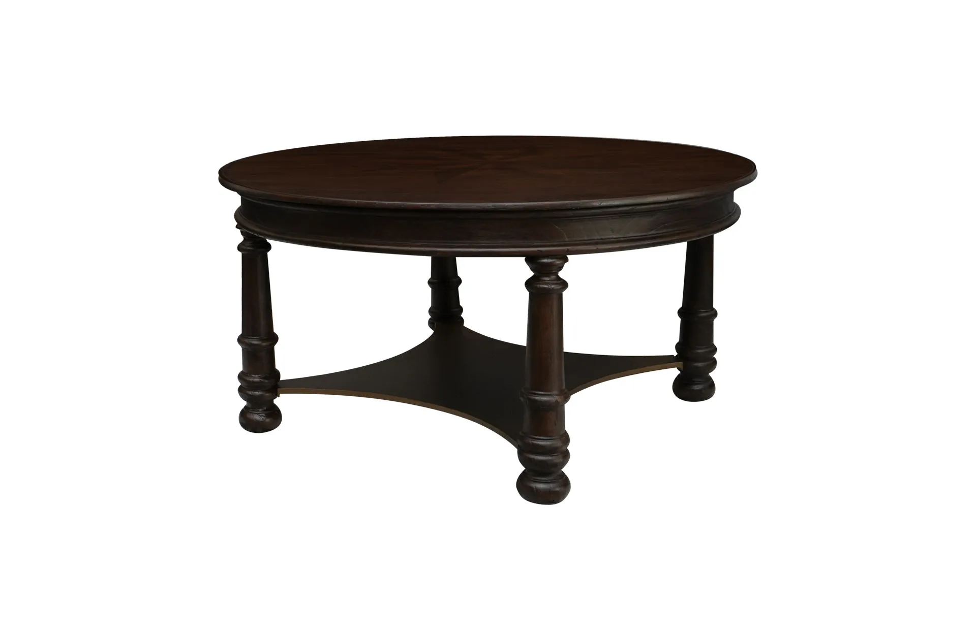 Home Decor Coffee Table with Metal Shelf Pontoreau Side View