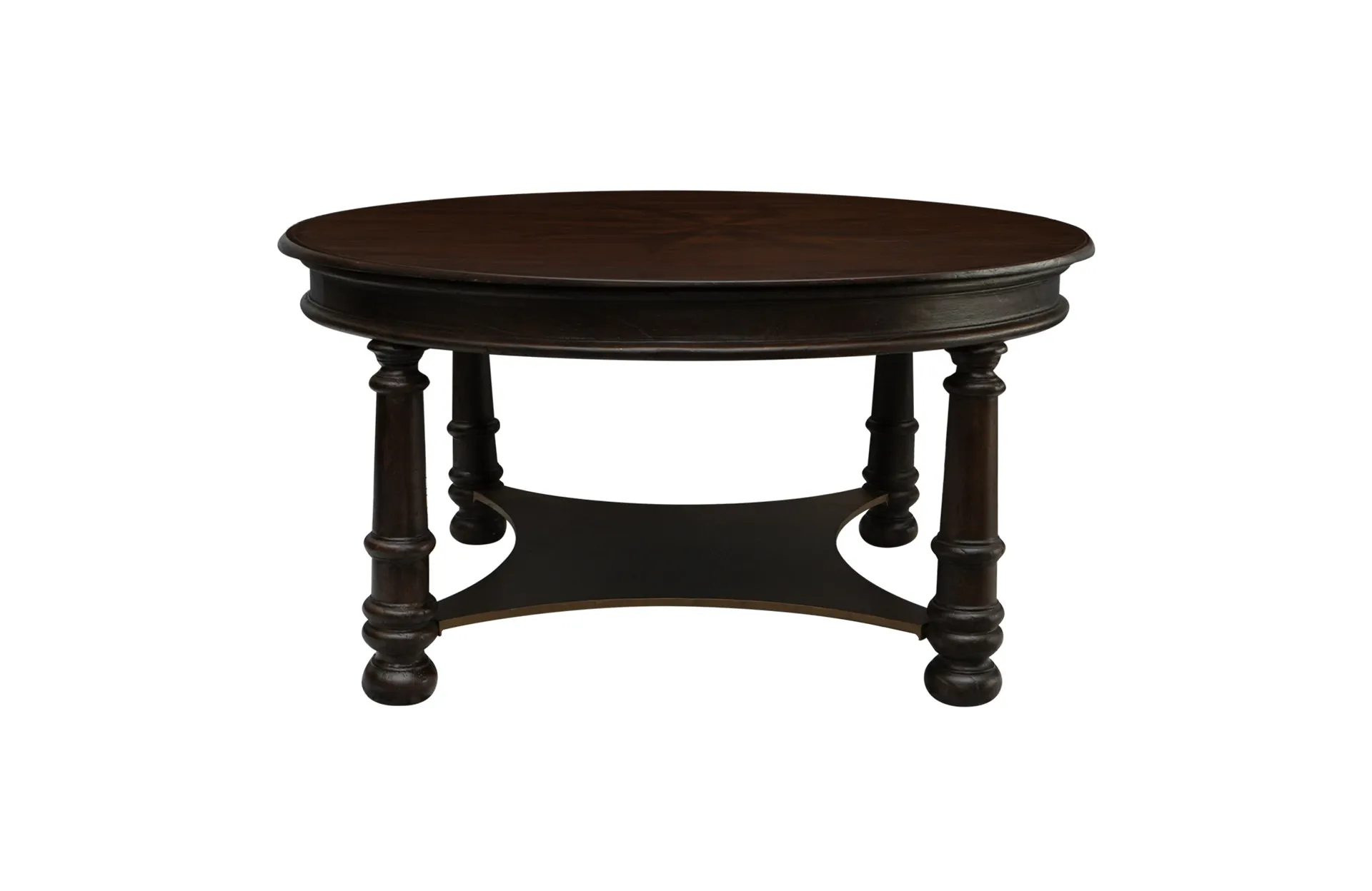 Home Decor Coffee Table with Metal Shelf Pontoreau Front View