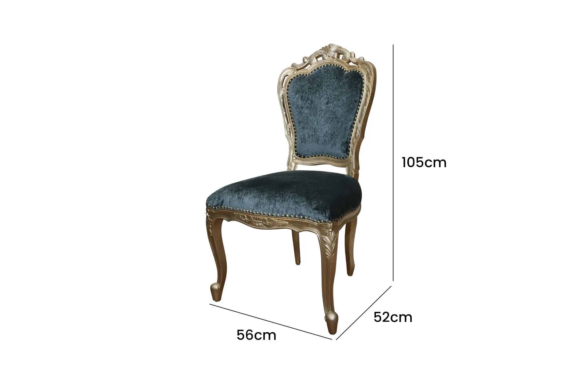 Home Decor DN Carving Chair AV 196 Side View Size