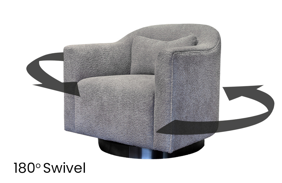 Home Decor Ortha Swivel Armchair Plain Armchair Swivel Side View