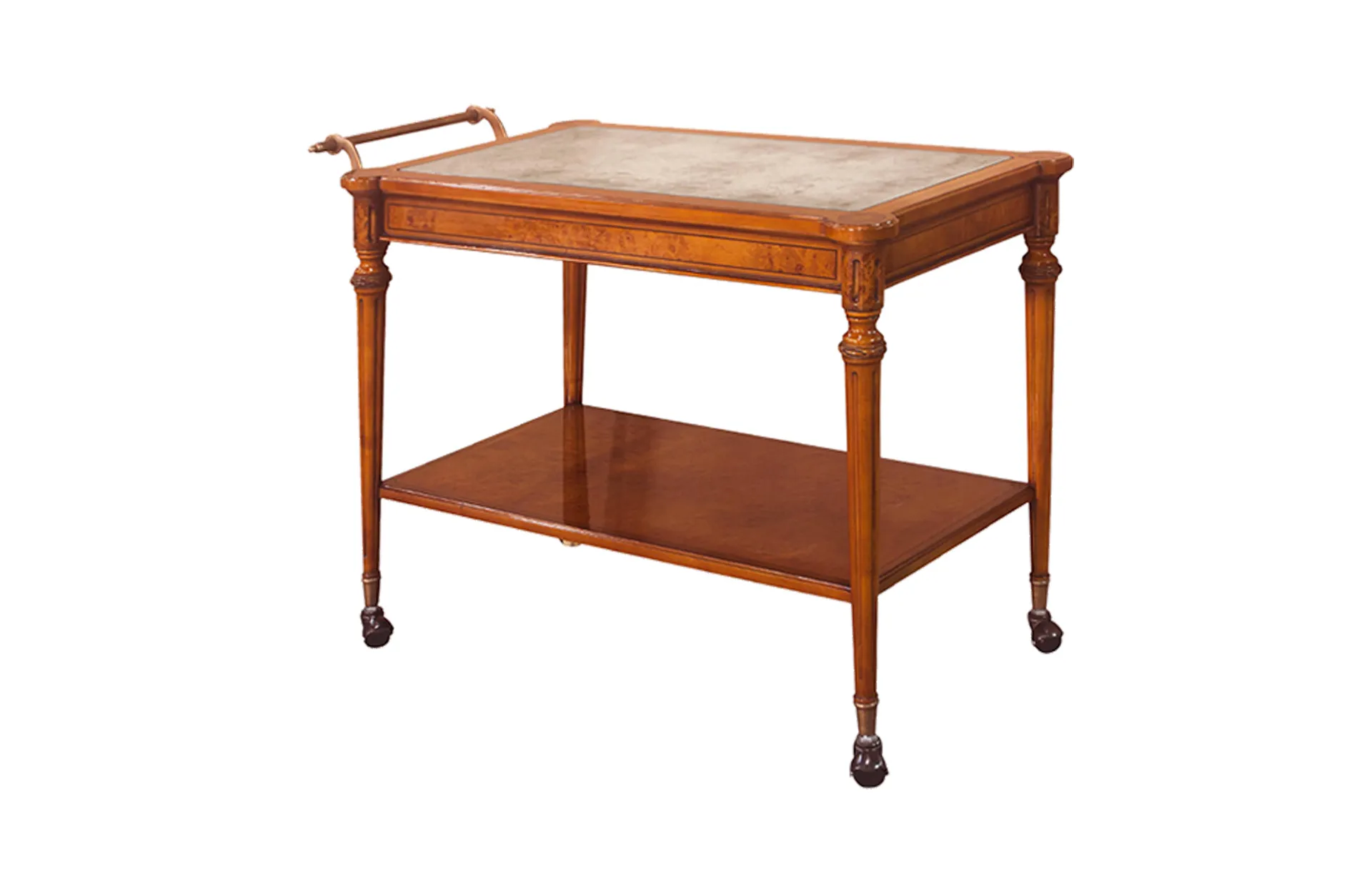 Home Decor Trolley Eglomized Butler, Burl 34000 Side View