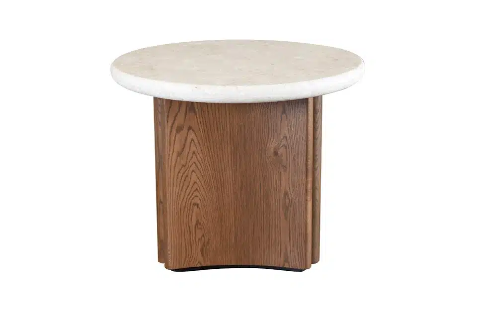 Casena End Table Cream Marble