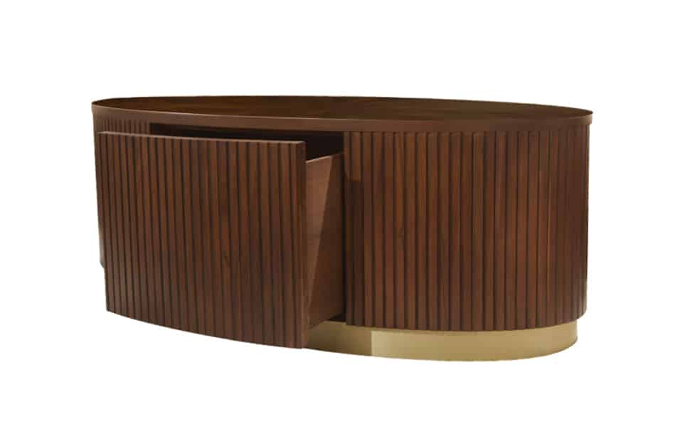 Home Decor Joplin Coffee Table Oval J213 Open Side View