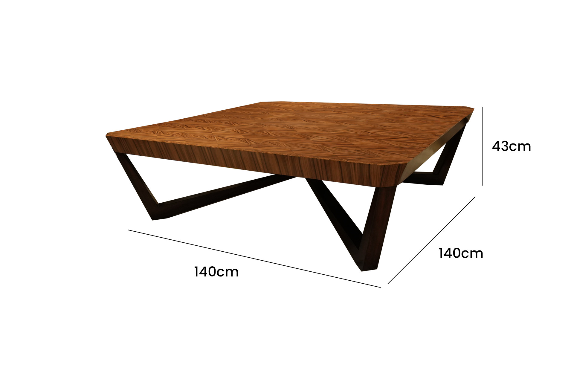 Home Decor Coffee Table Festivo 34491 Side View, Size