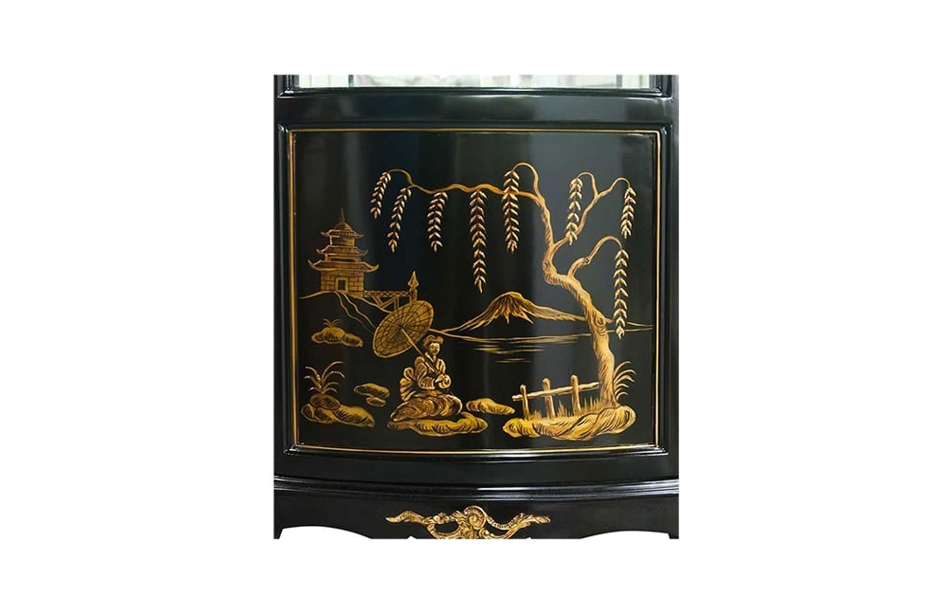 Home Decor Display Cabinet Chinoiserie Camille,with Lighting 34039LED Side View