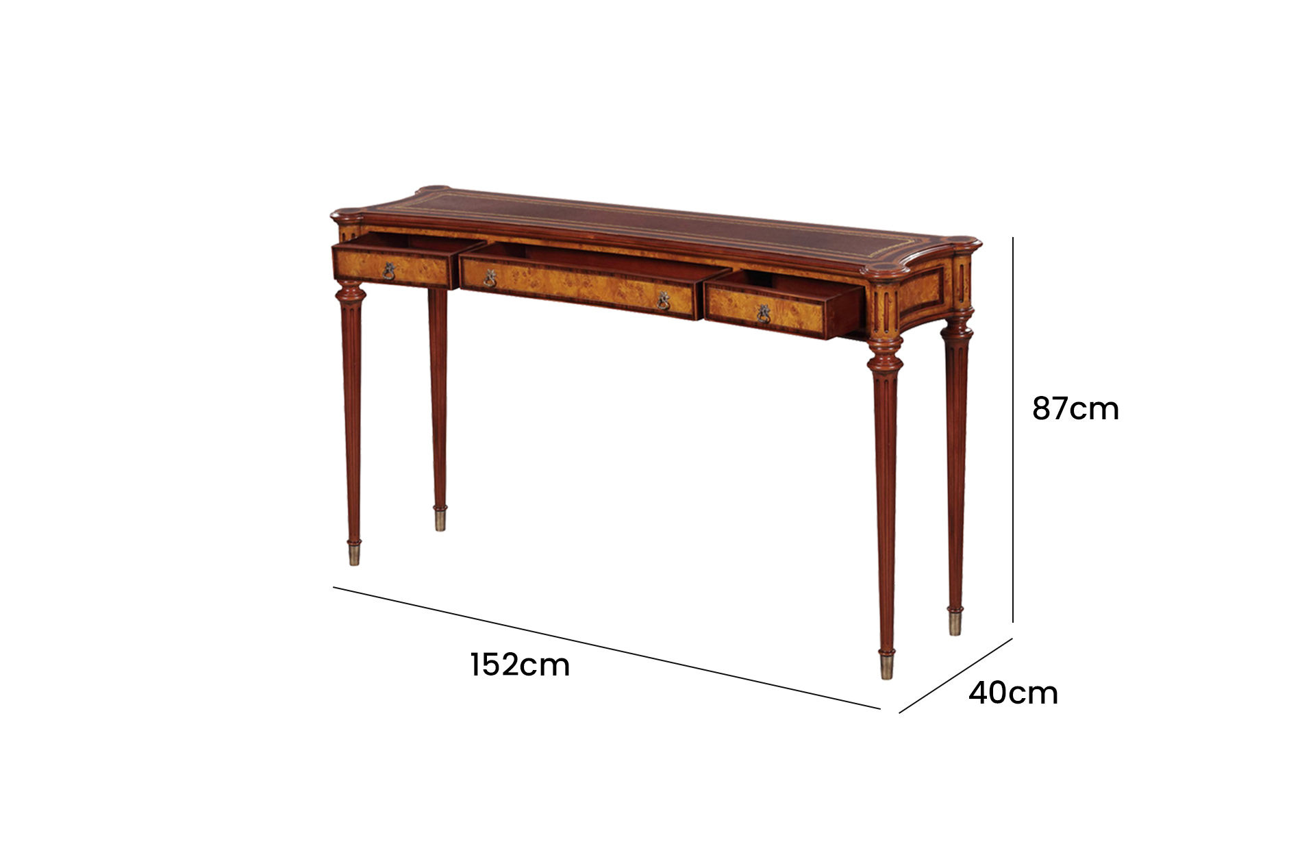 Home Decor Henry Console Table 34516L Side View Size