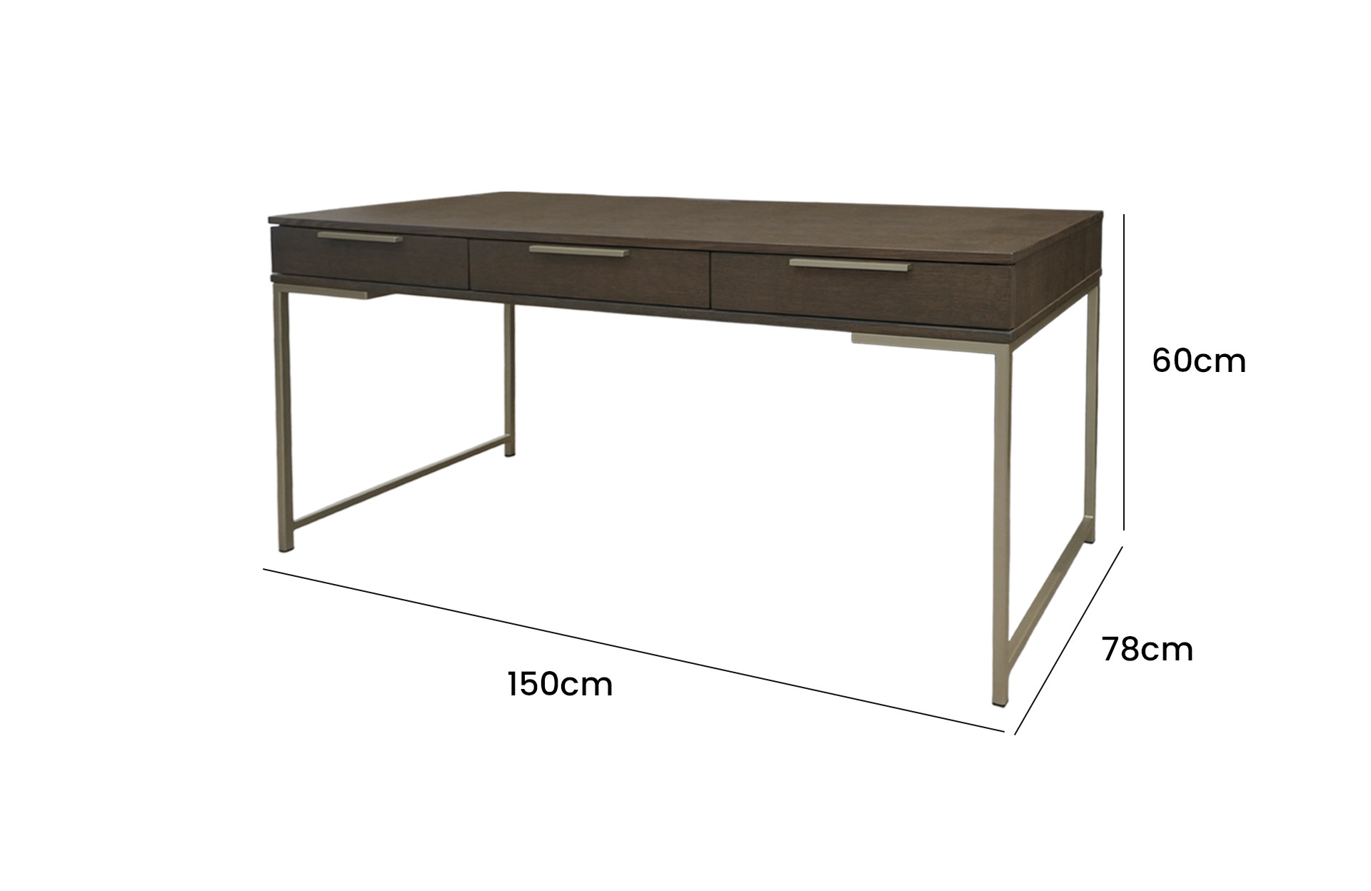 Home Decor Theron Desk Side View Size