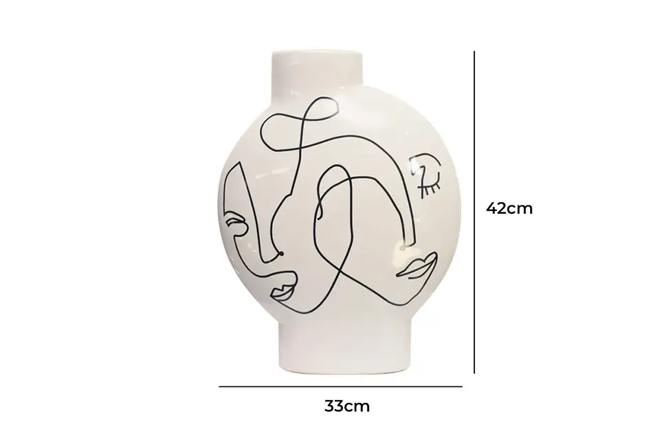 FA-D21102A White Hand Painted Vase A