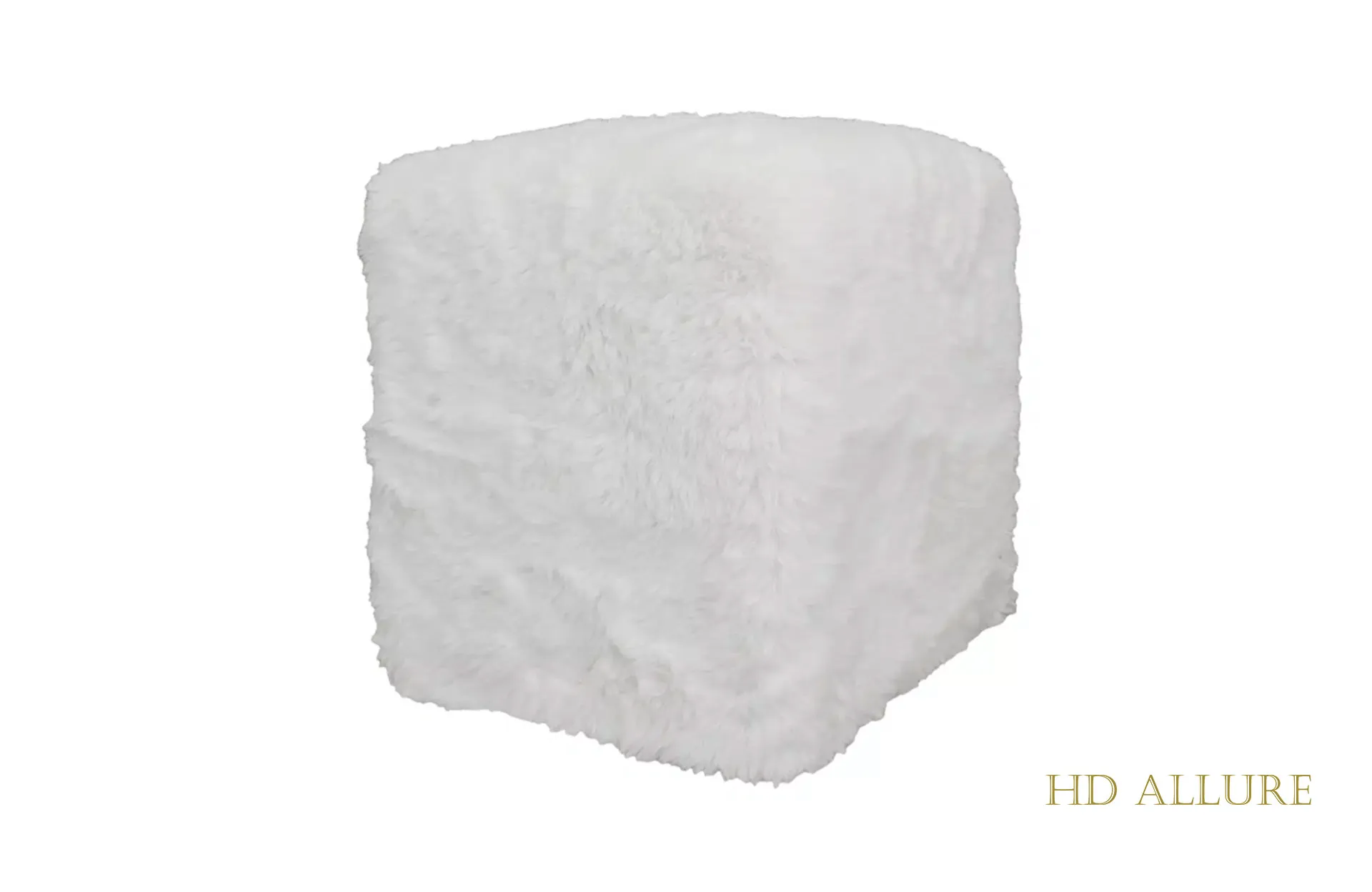 Home Decor Fleece Stool Yak Natural Side View