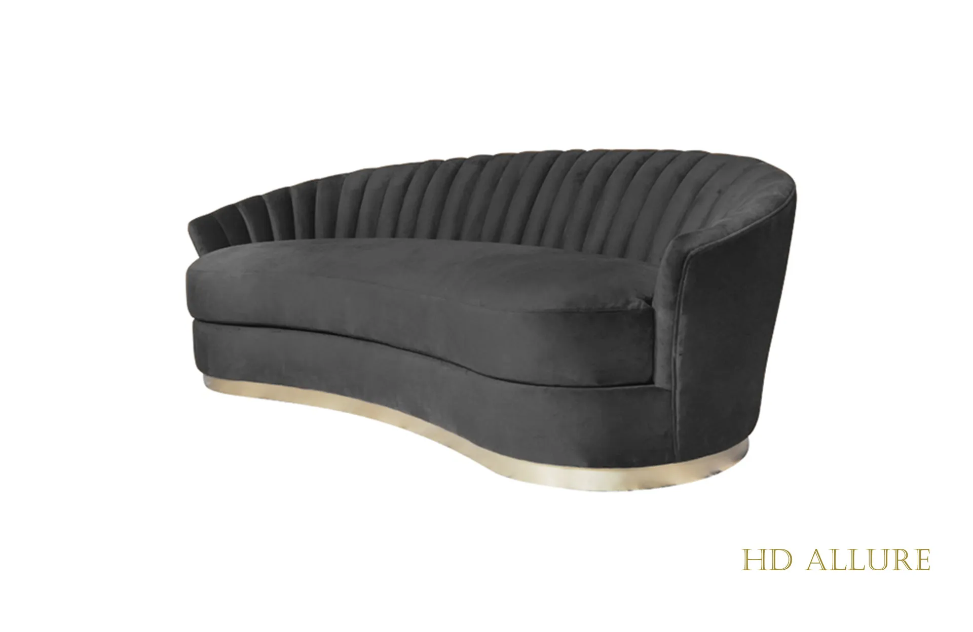 Home Decor Sofa Damascus 3S Charcoal Side View