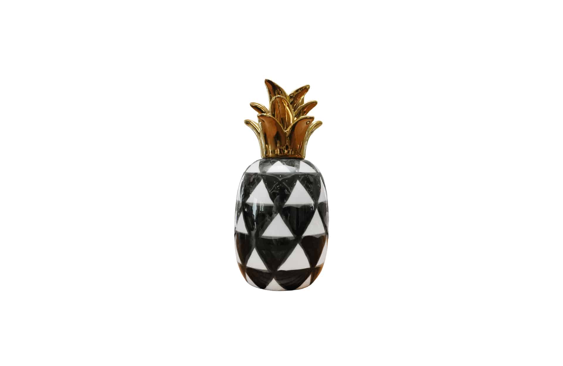 Home Decor Vase & Ceramic Jars FD-D23003 Triangle Glazed Pineapple Front View