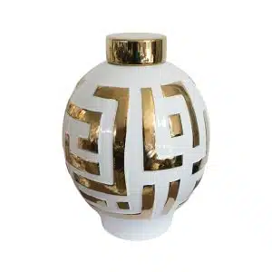 Home Decor Vase & Ceramic Jars Round Bottle A Ceramic FA-D1909A Front View