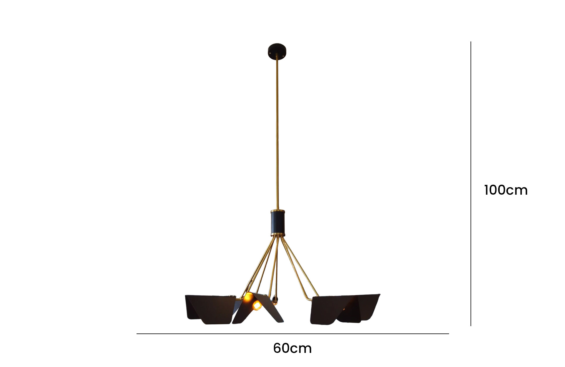 Home Decor Chandelier D3159-8BR-YB Front View Size