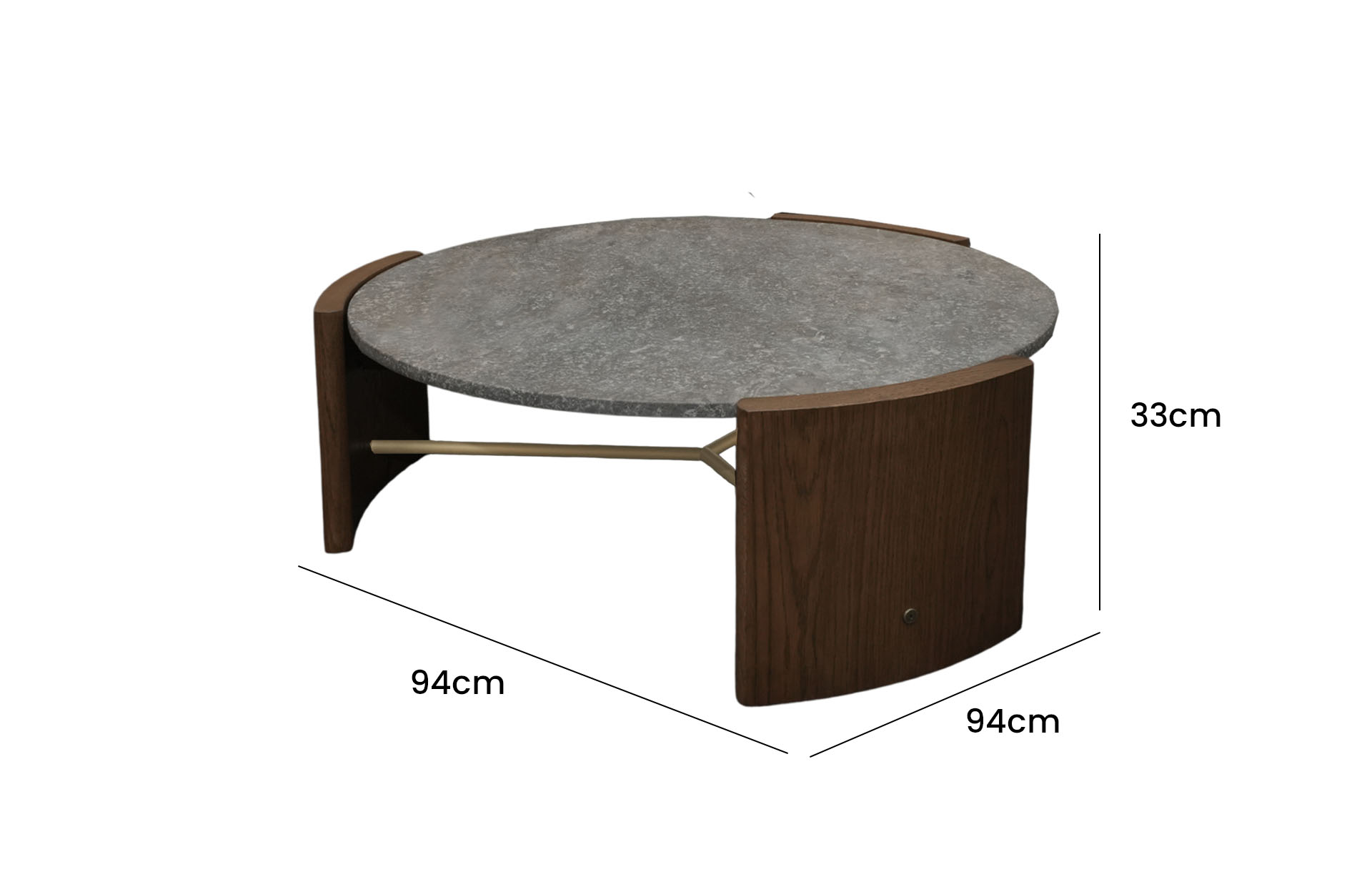 Home Decor Jasper Round Coffee Table Side View Size