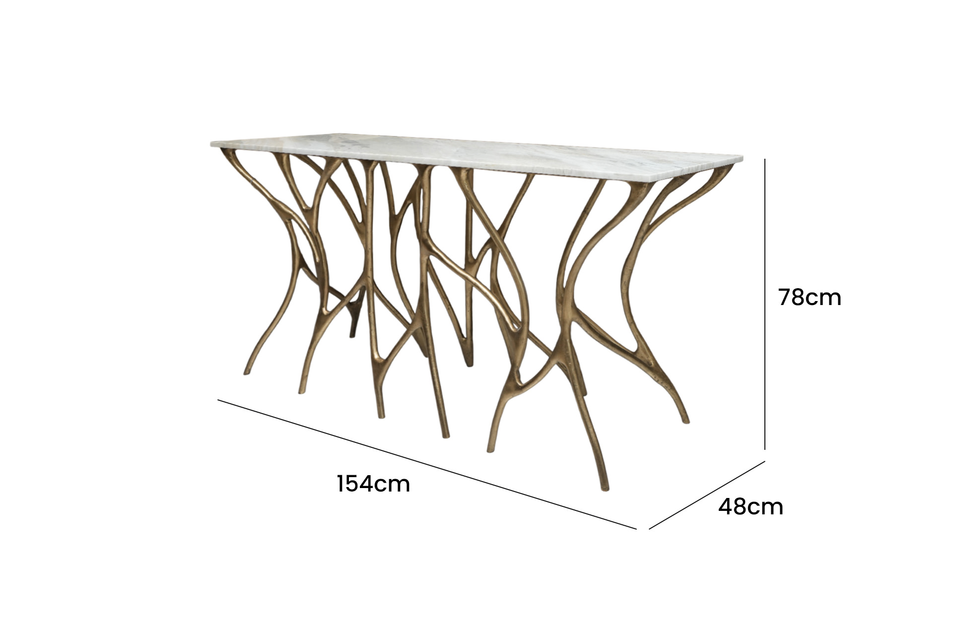 Home Decor Lulu Console Side View Size