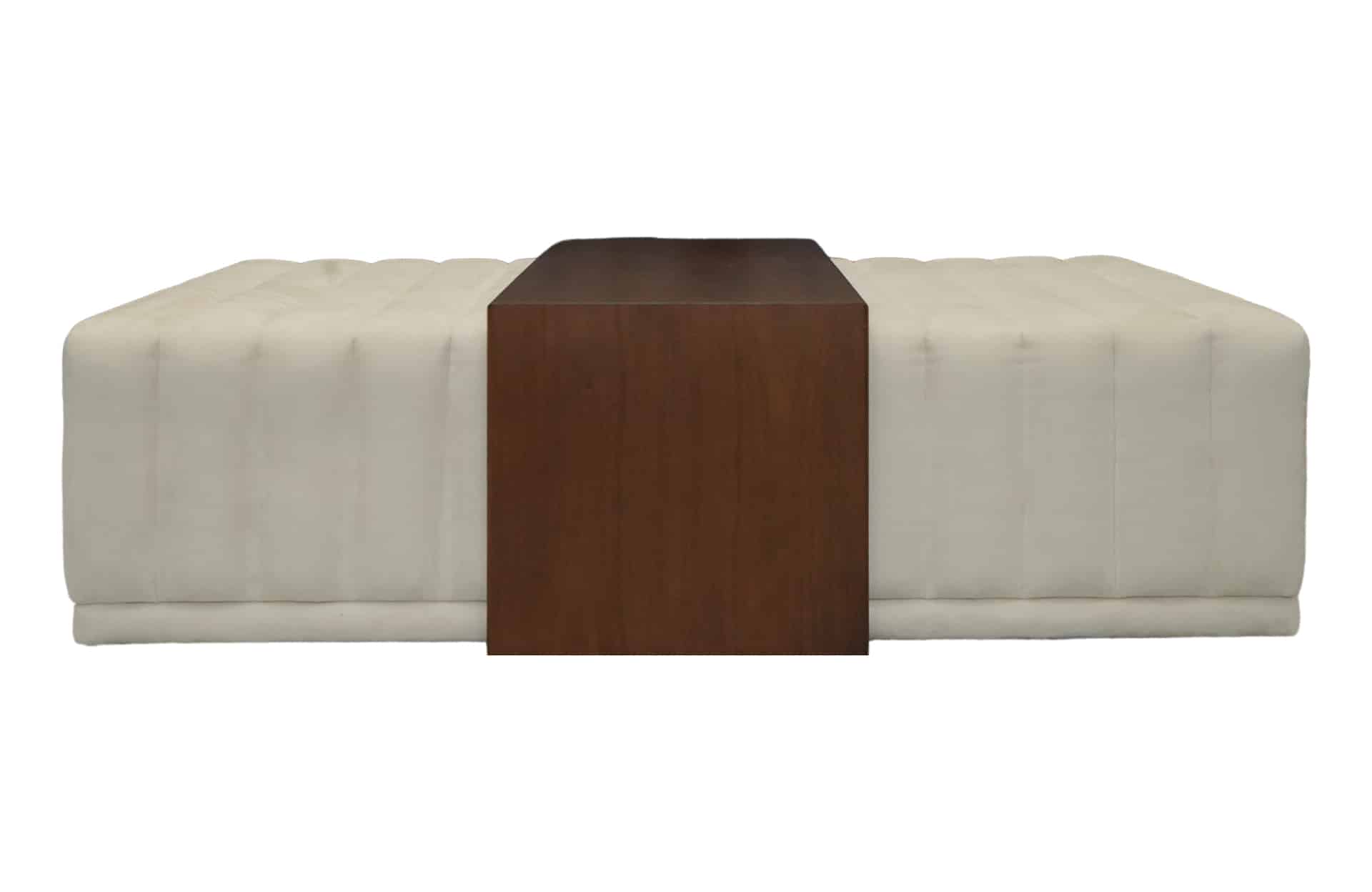 Home Decor Ottoman PD 0102 Beige Side View of The Table in The Middle