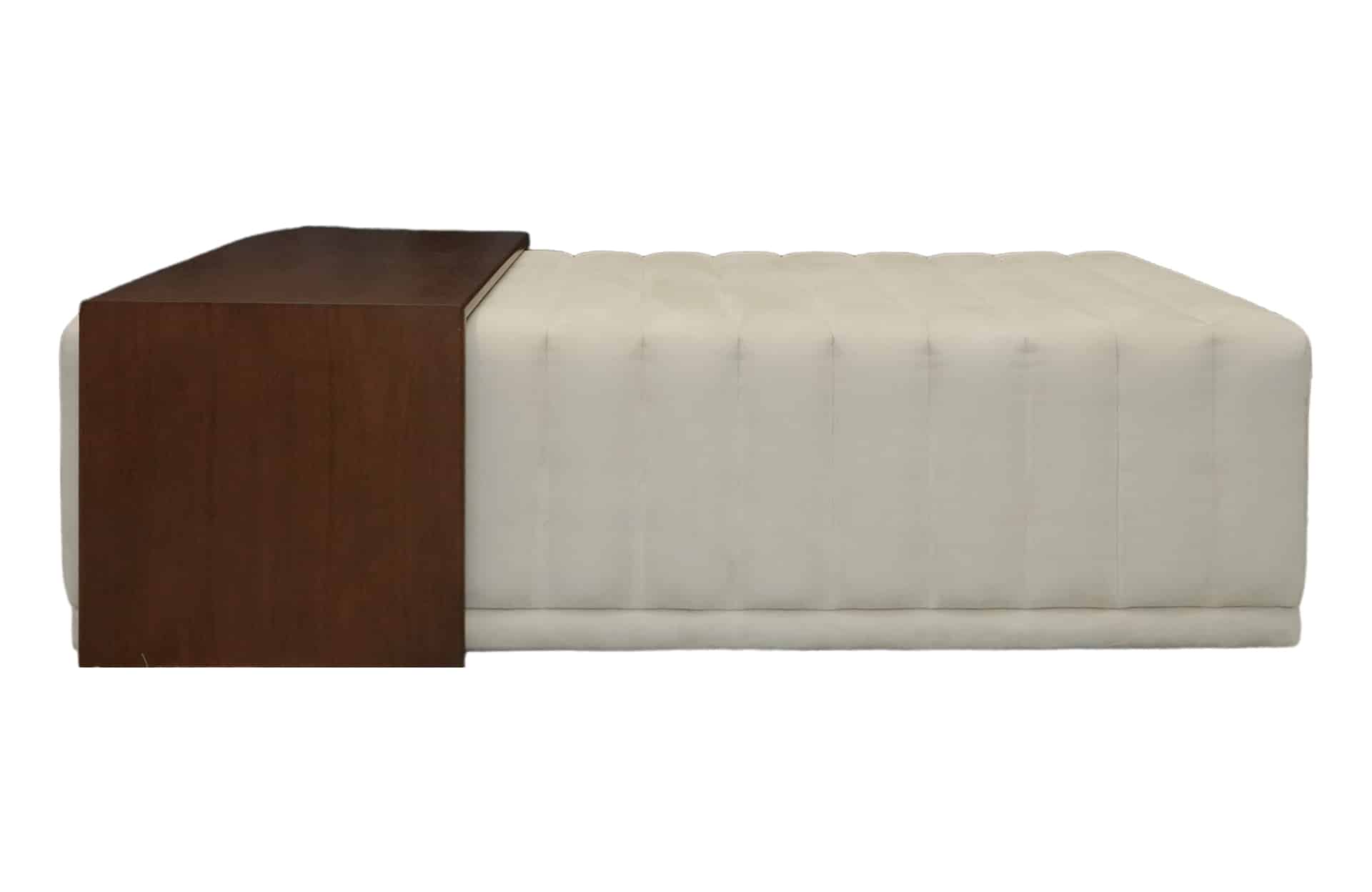 Home Decor Ottoman PD 0102 Beige Side View of The Table on The Side