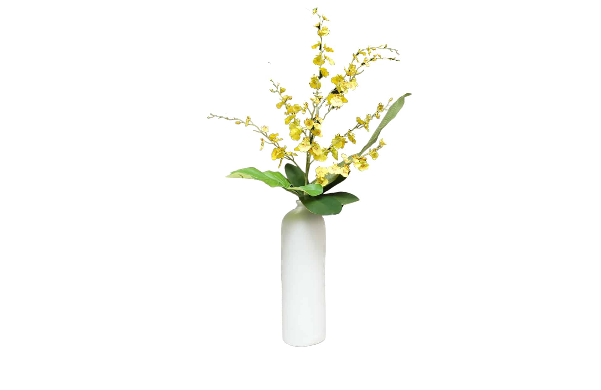 Home Decor Flower Arrangement No-D Tall White Botel Orchid 24 Front View