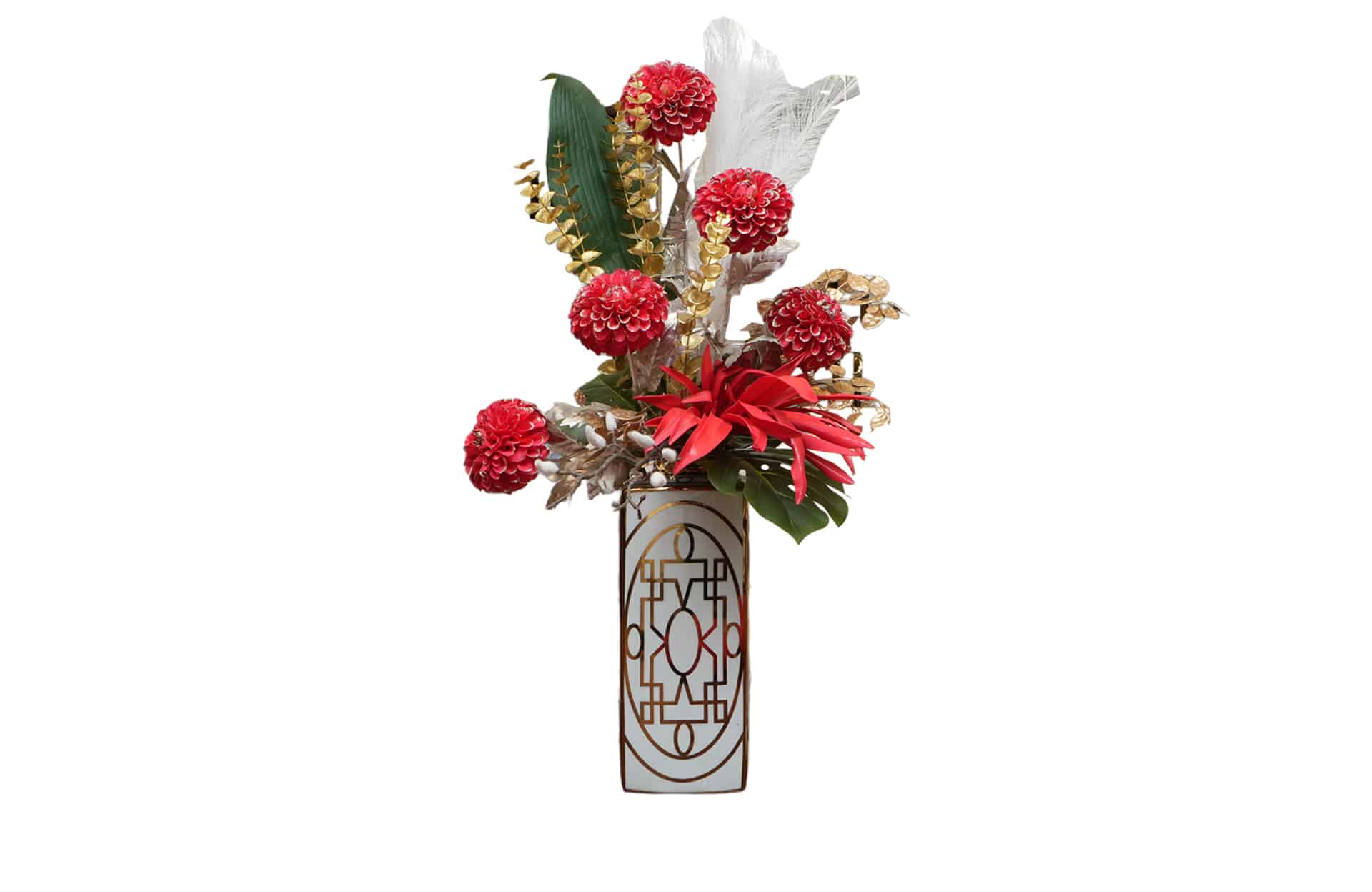 Home Decor Flower Arrangement No-86 Imlek Pussy Willow Pot HD Front View