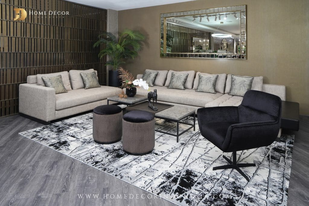 Home Decor Display Showroom Fatmawati Akio Pouf Silver Black