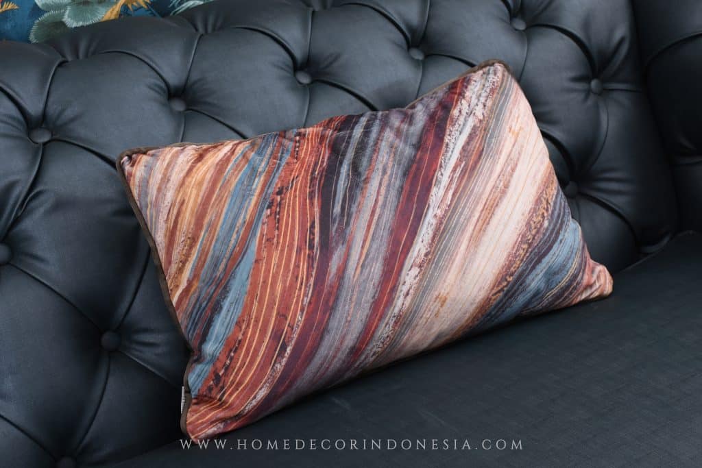 Home Decor Rectangle Cushion Red Abstract Motif