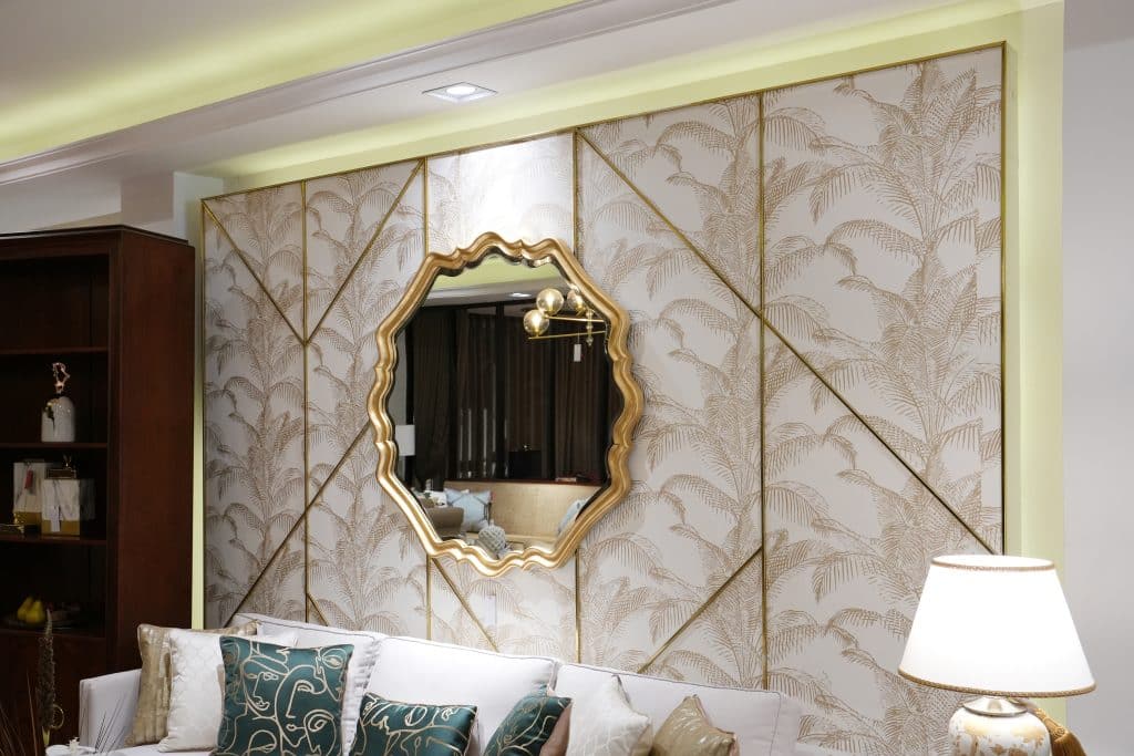 Home Decor Display Fatmawati 90220216 Mirror with Wallpaper Coconut Tree