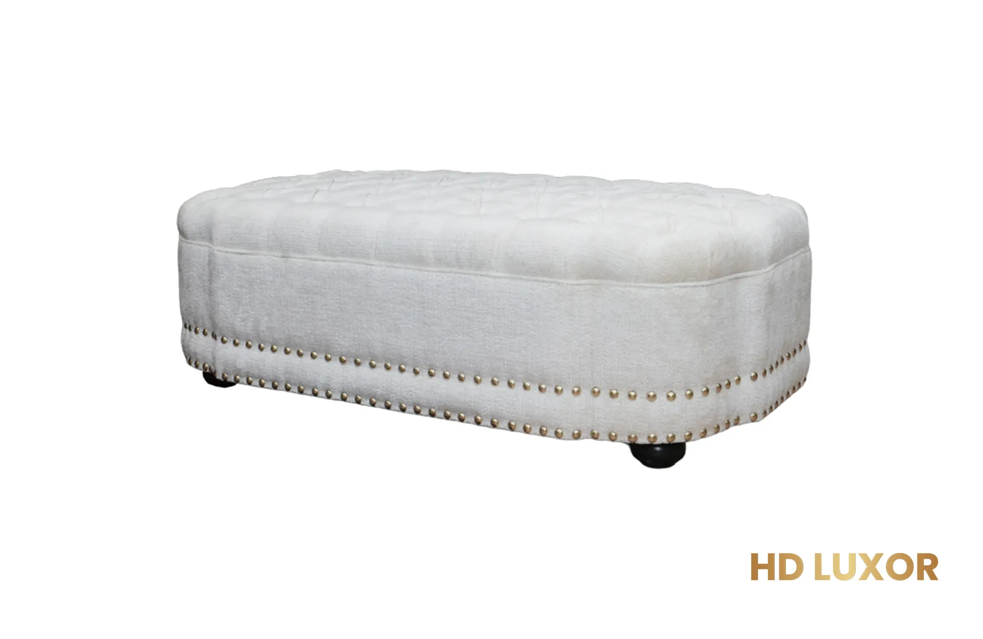 Home Decor Dorothy Ottoman M 05 Ivory Side View