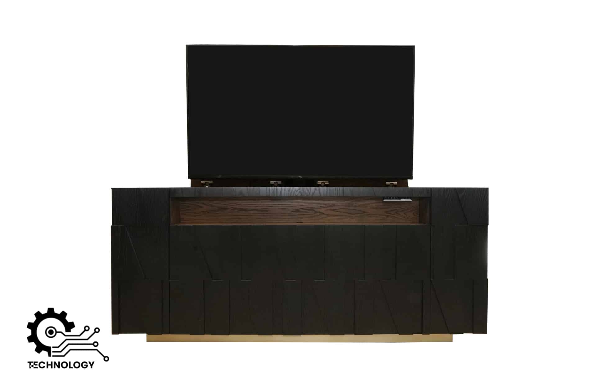 Home Decor TV Lift Console CP75 Front View With TV