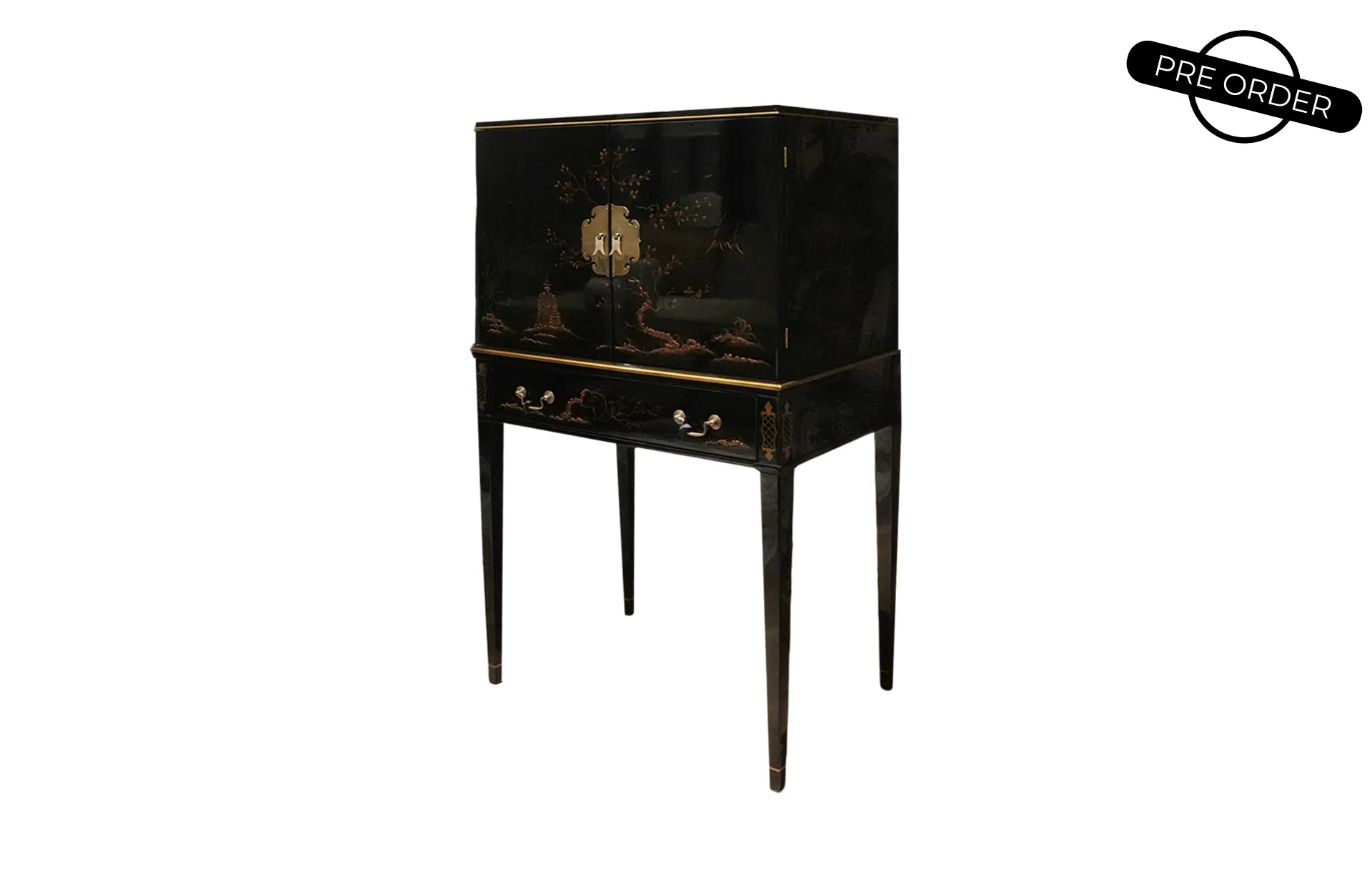 Chinoiserie silver cabinet 33937