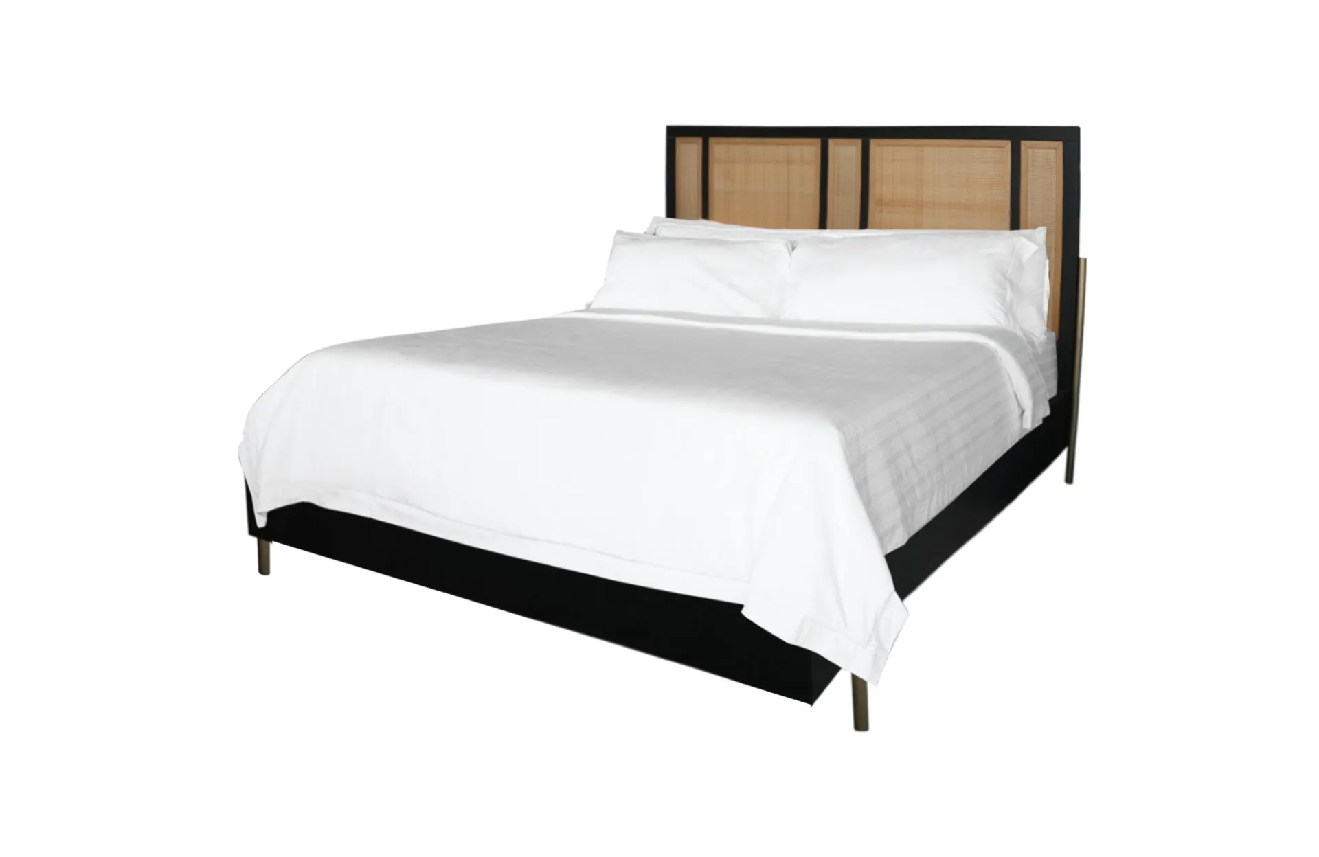 Home Decor Rattan King Bed Set Side View