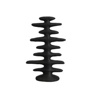 Home Decor Scluptures Ceramic Black Fish Bone FD-D24007B Front View