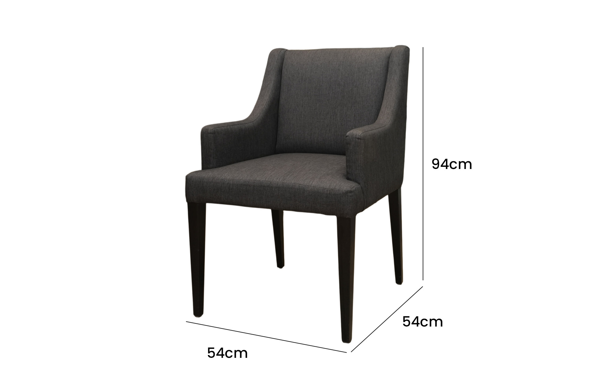 Home Decor Wyne ZN Dining Chair Side View Size