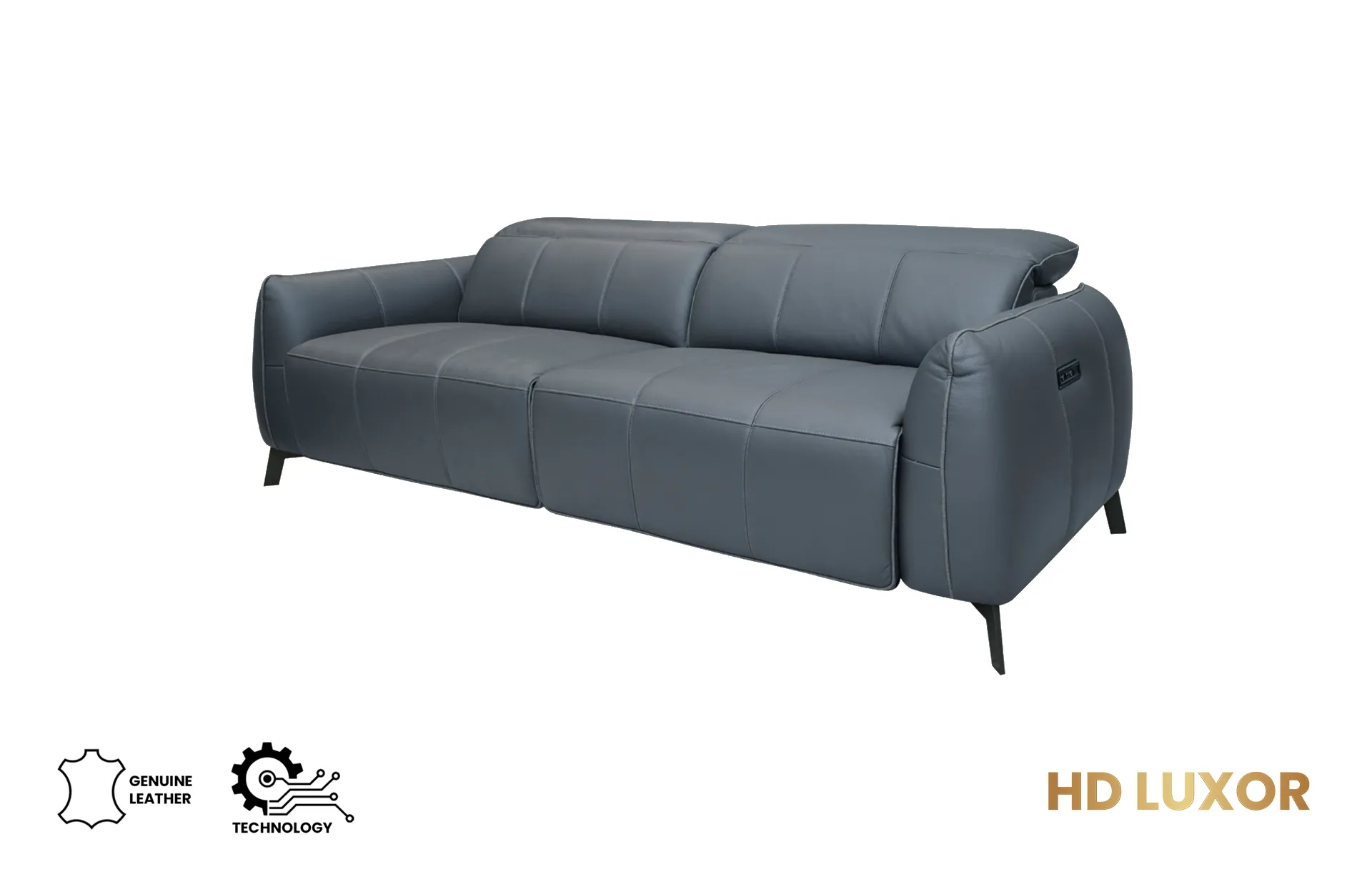 Liscio Power Recliner Sofa COL Smoke Blue