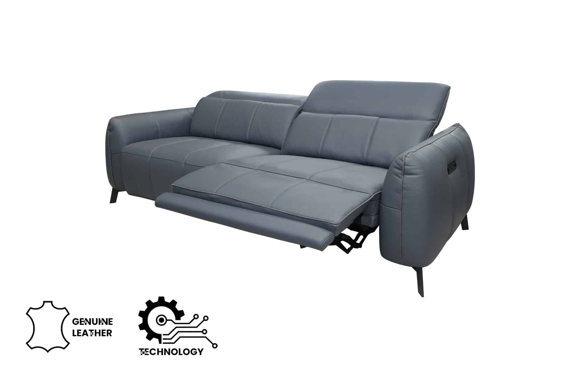 Liscio Power Recliner Sofa COL Smoke Blue