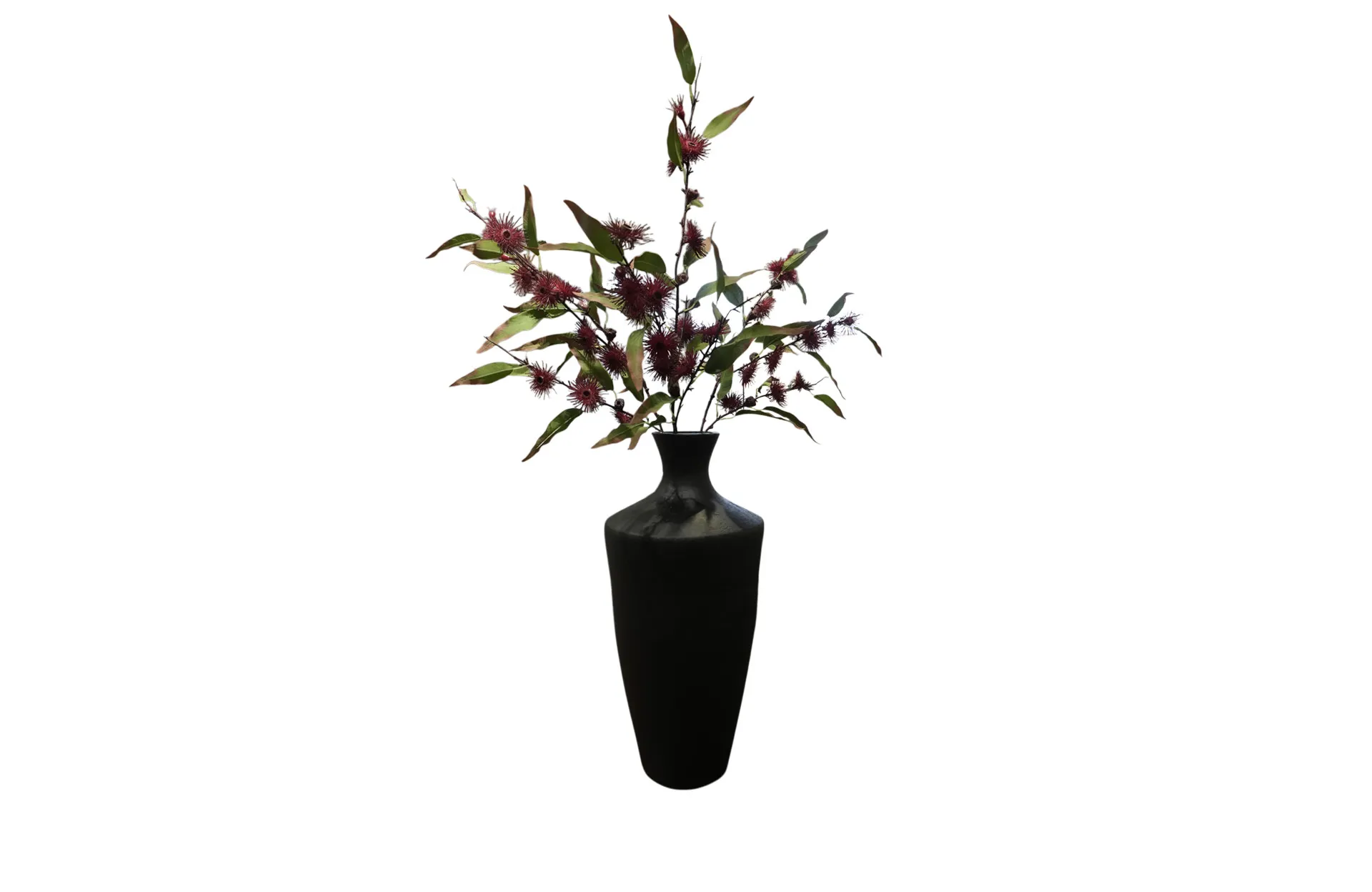 Home Decor No.93-012021 Tall Rustic Vase/Red Front View