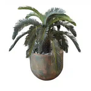Home Decor Palm Pendek & Brown Planter No.65 ( 31012020 ) Front View