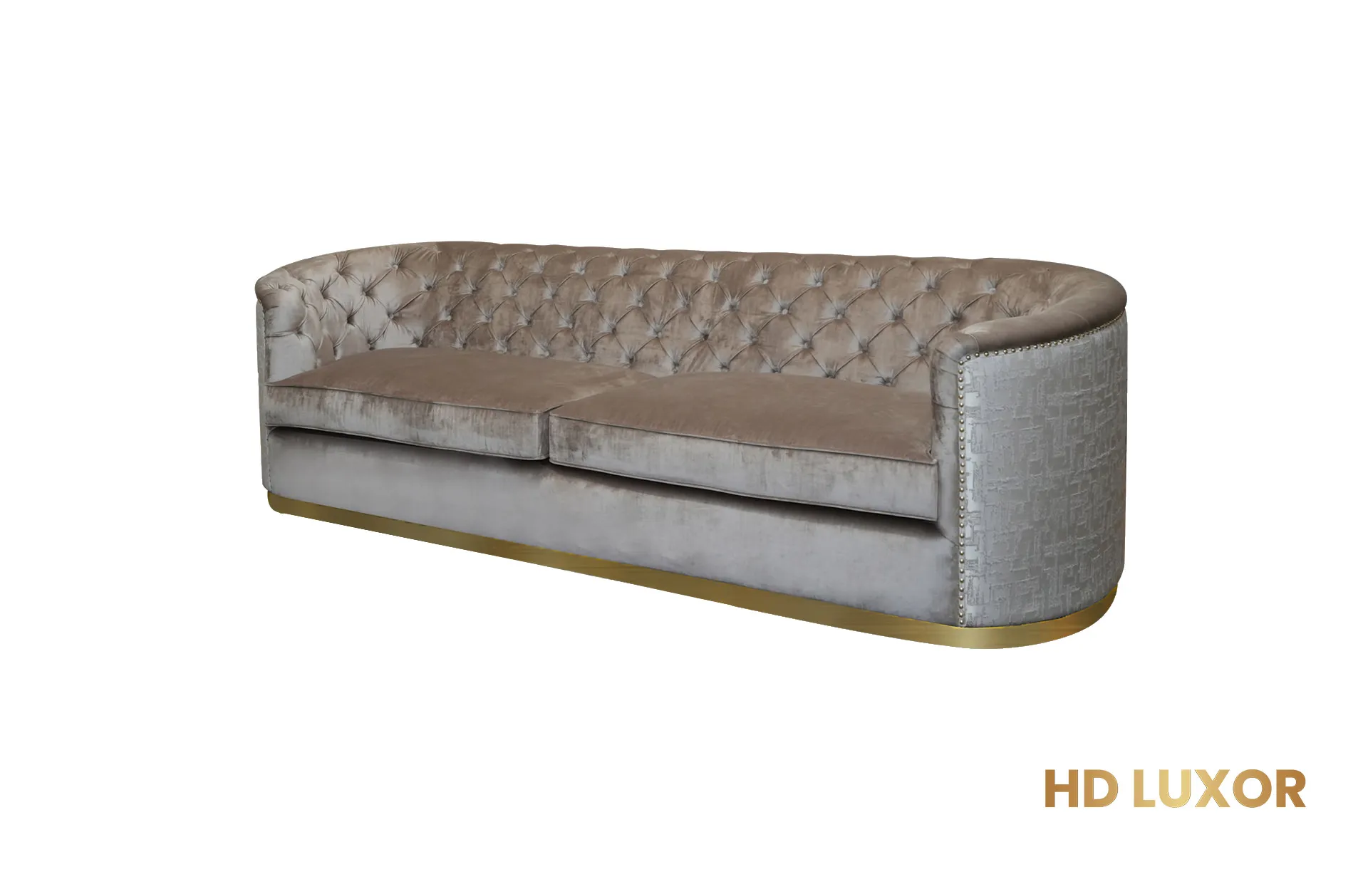 Home Decor Ursula Sofa SV 831 Otter FT13-JPO (with Stainless Gold) Side View
