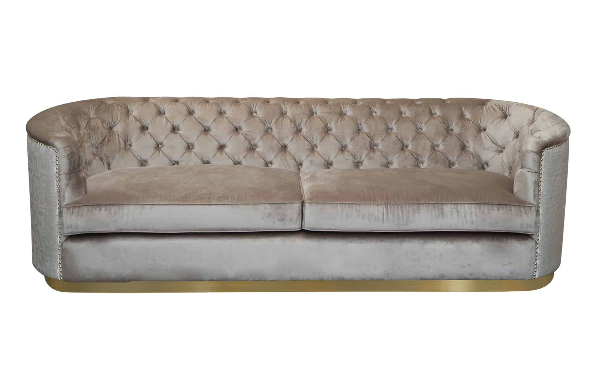 Home Decor Ursula Sofa SV 831 Otter FT13-JPO (with Stainless Gold) Front View