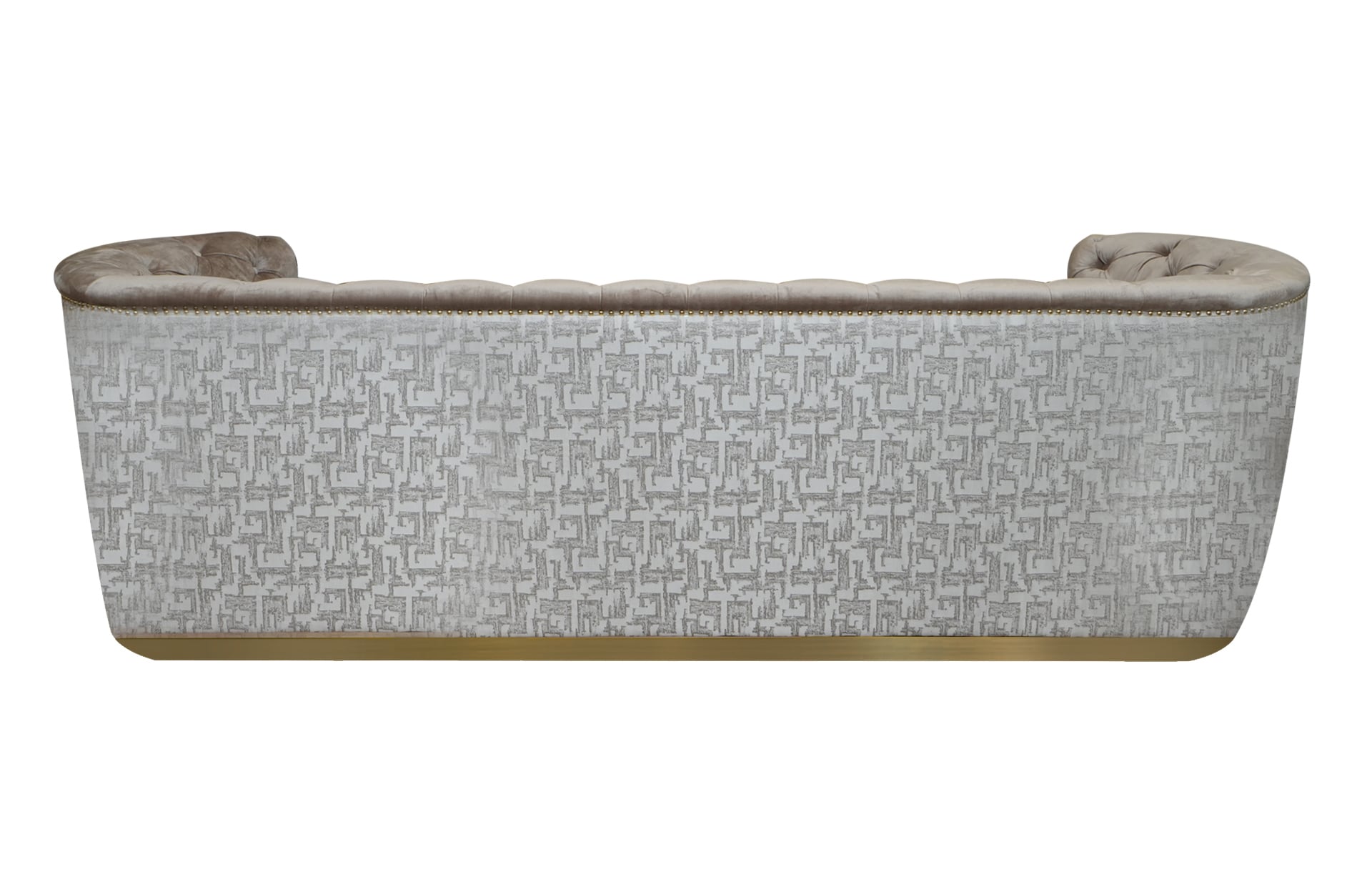 Home Decor Ursula Sofa SV 831 Otter FT13-JPO (with Stainless Gold) Back View