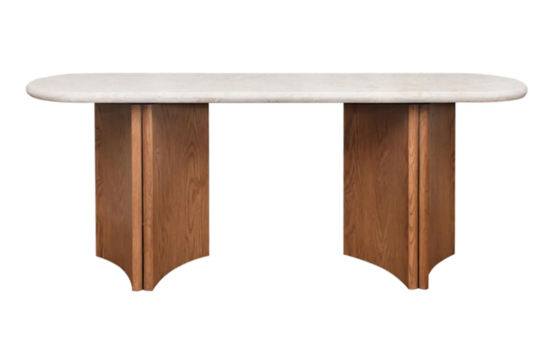 Home Decor Casena Console Table Cream Marble Front View