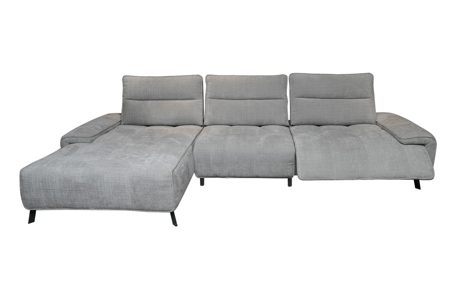 Home Decor Sectional & Corner Sofa Mouna Power Recliner L Shape Sofa Front View