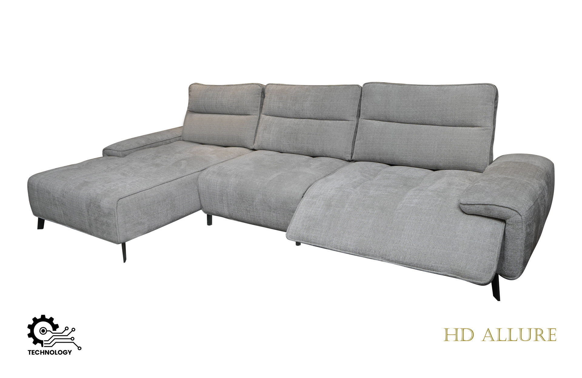 Mouna Power Recliner L Shape Sofa ( Frosty )