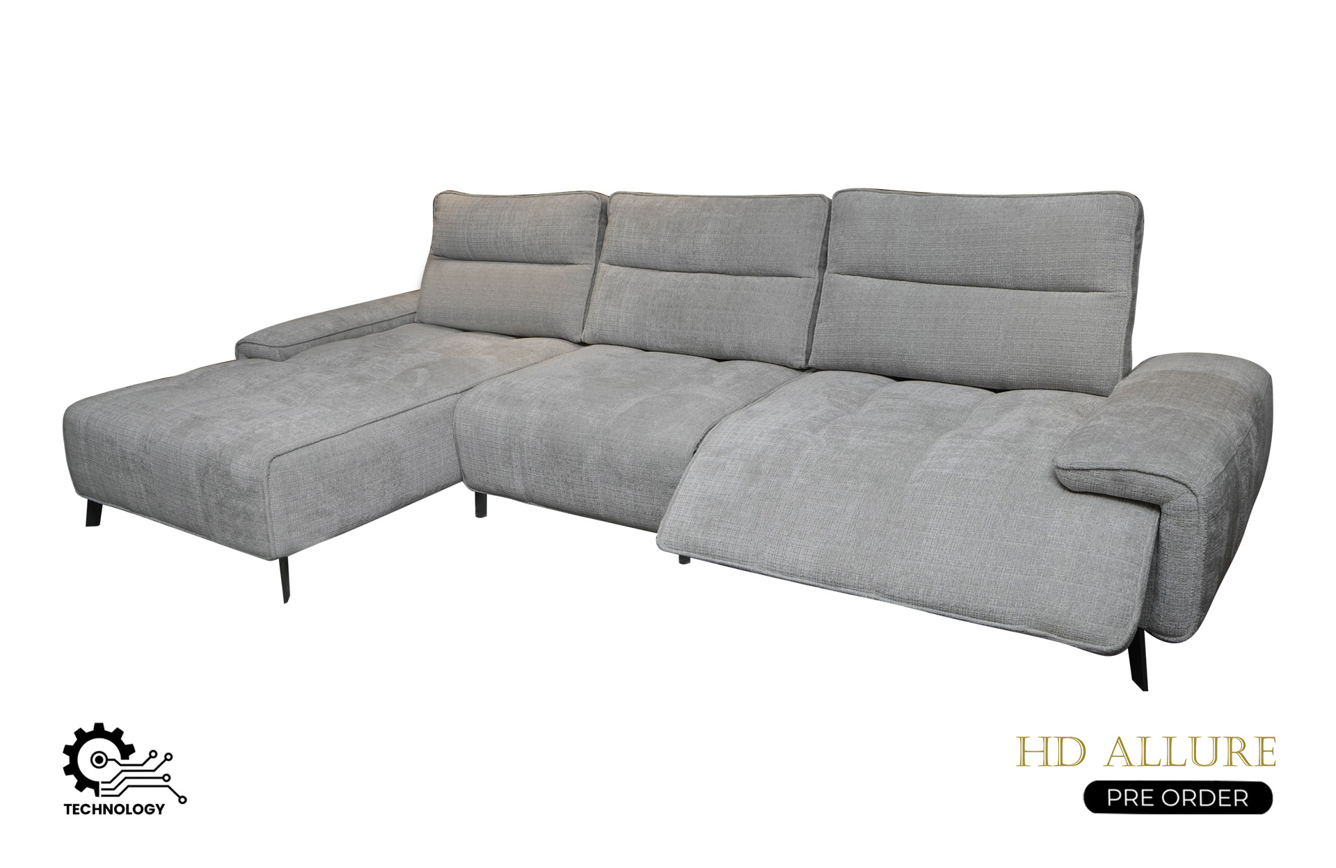 Mouna Power Recliner L Shape Sofa ( Frosty )