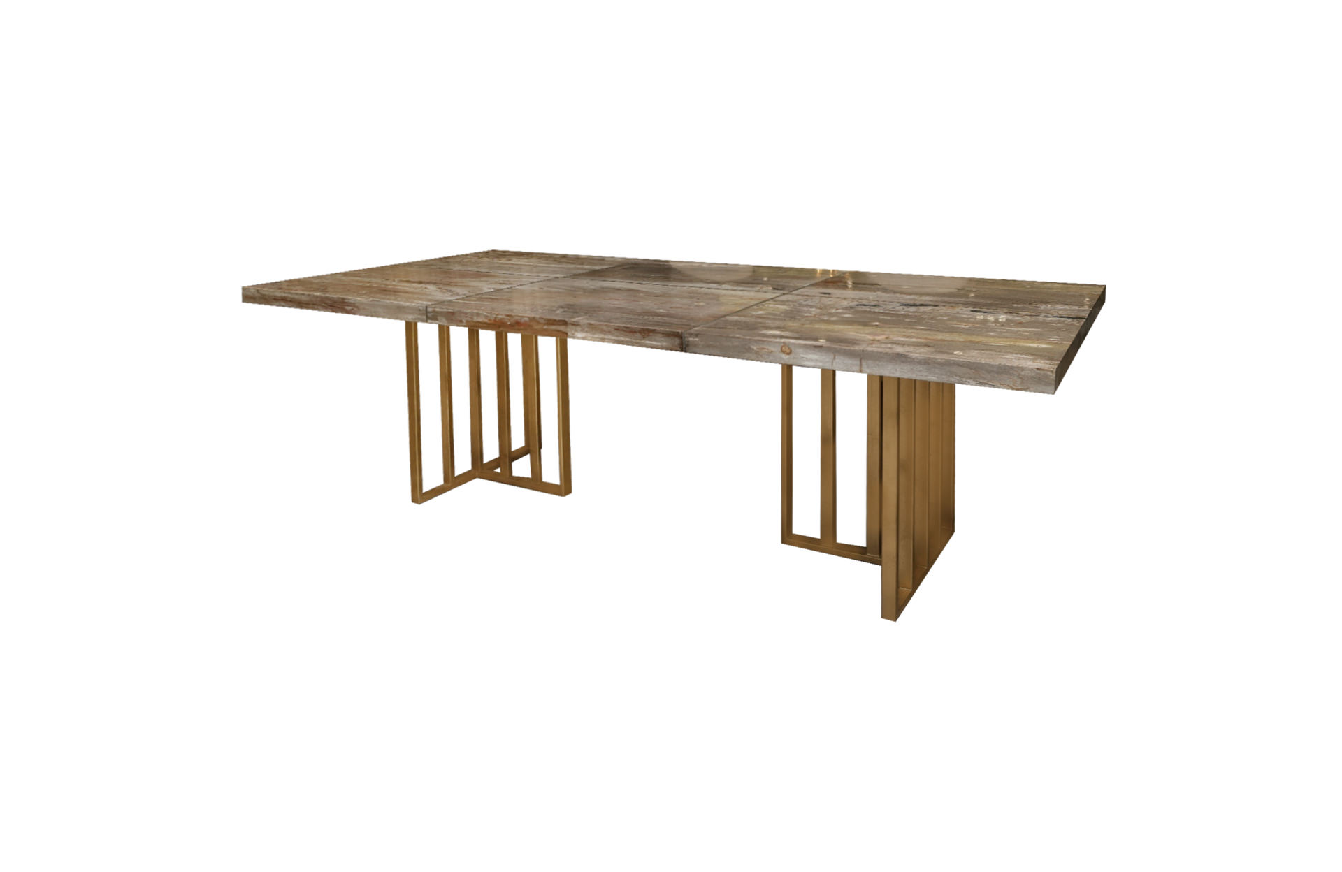 Home Decor Dining Table PW Laminated Table With Brass Line SPFP.J.2/24 Side View
