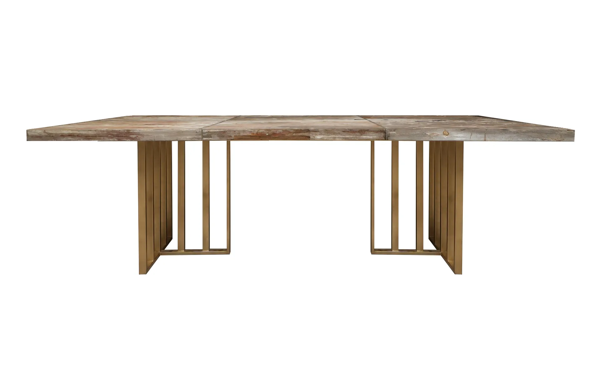 Home Decor Dining Table PW Laminated Table With Brass Line SPFP.J.2/24 Front View