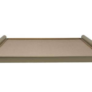 Home Decor Bowls & Trays Scroll Leather Tray-Gold FC-W24009A Front View