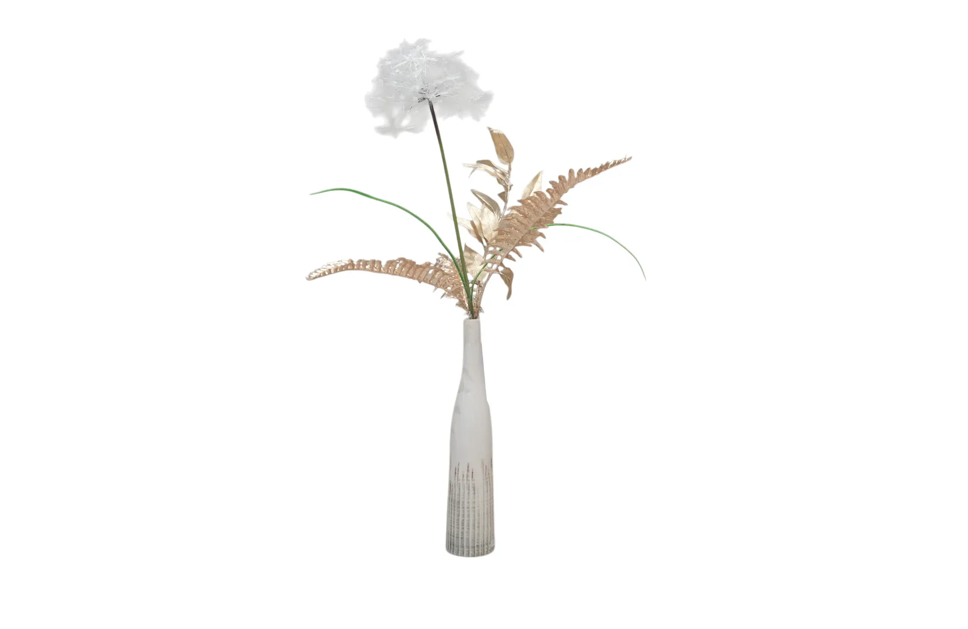 Home Decor Flower Arrangement Skinny Tall Botel/Dandellion (L) No.1-25 Front View