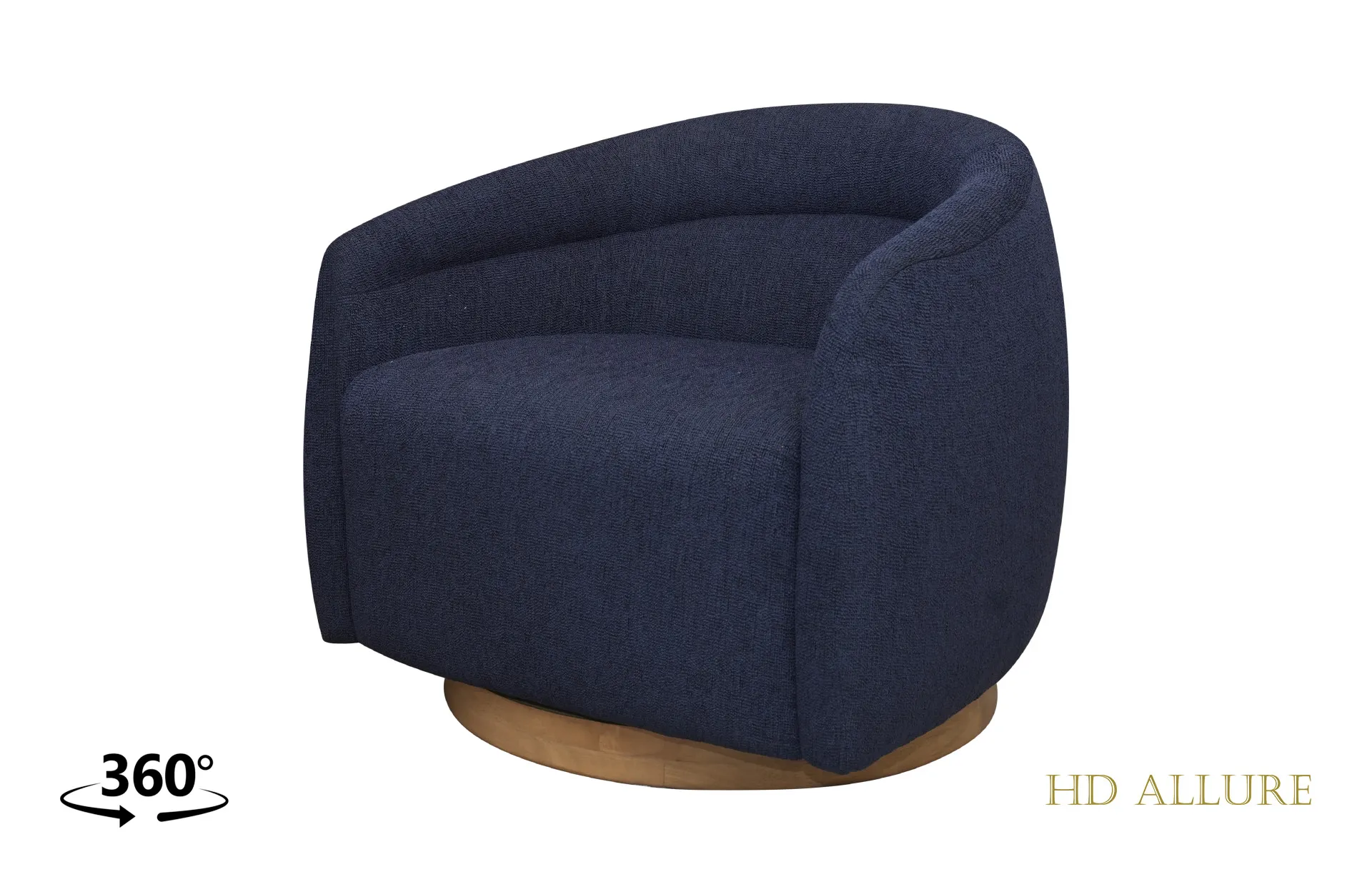 Home Decor Newport Swivel Armchair Denim Side View